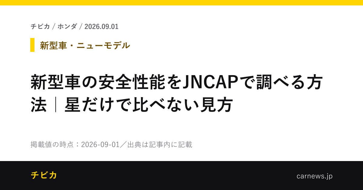 新型車の安全性能をJNCAPで調べる方法｜星だけで比べない見方 - チビカのニュースカード