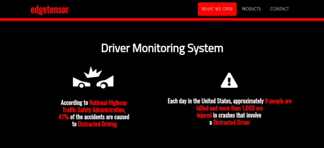 テキサスのスタートアップのEdgetensor社、AIを使った自動運転車用のドライバー監視システムを開発